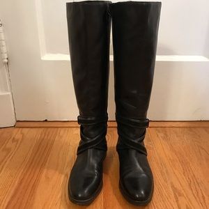 Cole Haan Riding Boots, Black Leather, Size 8.5
